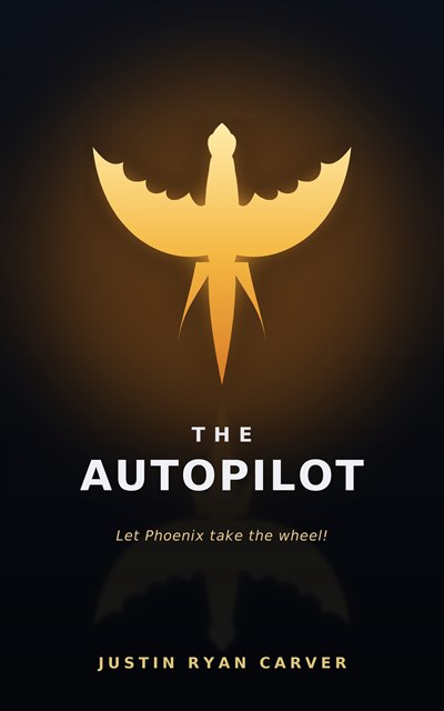 The Autopilot book cover — a golden phoenix in the dark